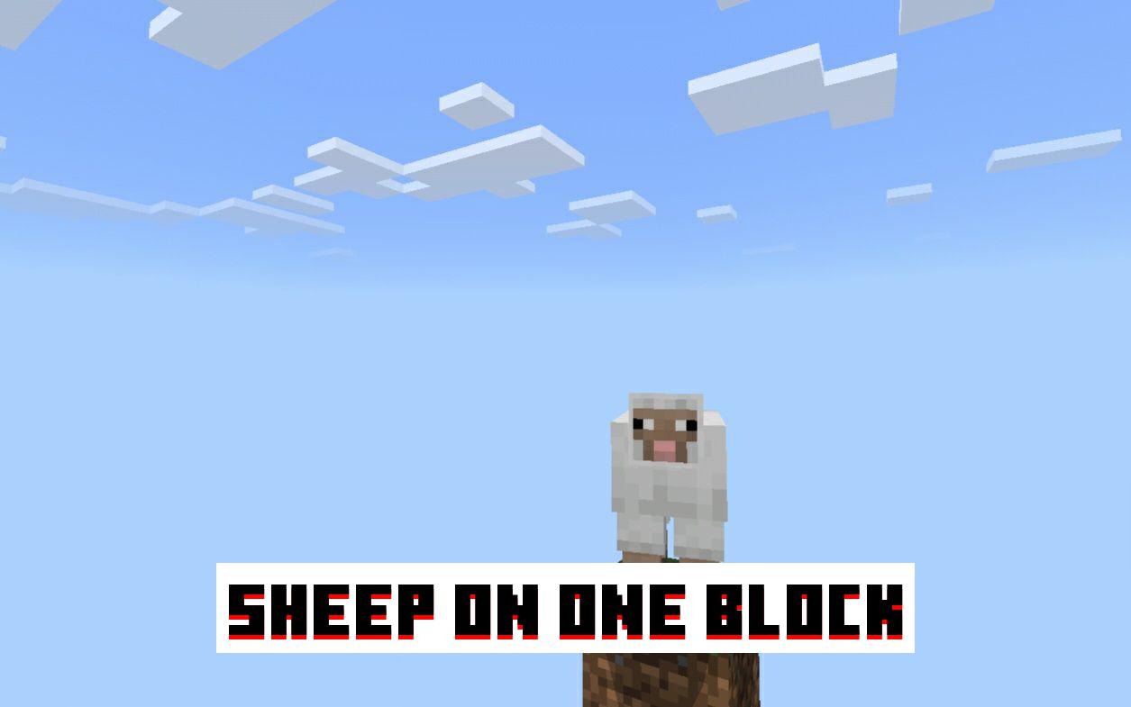 Sheep on the Block from One Block Map for Minecraft PE