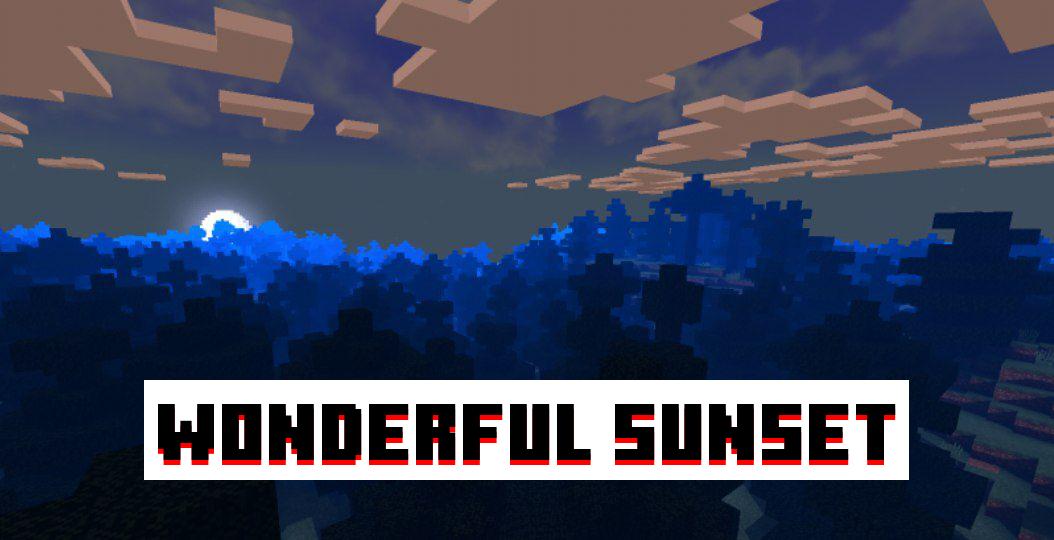 Wonderful Sunset from KUDA Shader for Minecraft PE